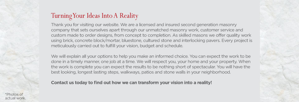 Thank you for visiting the Dente Masonry website.